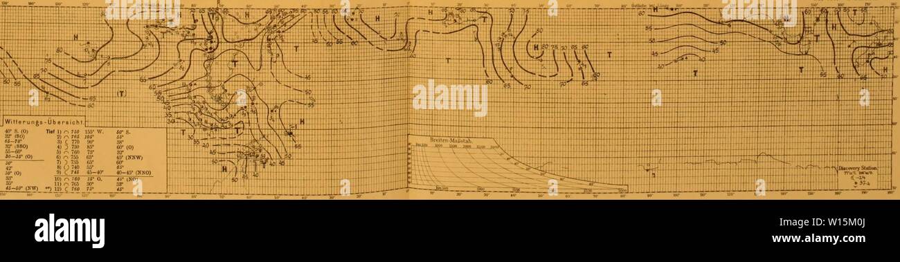 Immagine di archivio da pagina 164 di Deutsche Südpolar-Expedition, 1901-1903, im Auftrage. Deutsche SÃ¼dpolar-Spedizione, 1901-1903, im Auftrage des Reichsamtes des Innern . deutschesdpola1311deut Anno: 1911 Nr. 78Â". a. Oktober HW3 '0' ''' Ito' do- HO- tur 120- 1 XR. 786. 6. Okiober 1903 Hooh 1) -) 780 125Â° W. 40 S. (0) 2) ') 770 Hb' 82Â° (80) 3) / 750 70Â° 66â76' 4) â ¢-/ 765 GC 32Â° (880) 5) C 'fiÃ â"' 55-60Â° 6) w 770 la-lQ- J0J5Â° (0) 7) &gt;-&GT; 7ff6 ;o O. J0Â° 81 vy 780 48Â° 42Â° 9) &LT;J 760 9tP 30' (O) 10) o 760 140 83Â° 11) o 760 15,5-l(xr 35Â° 12) C 77fl 175-160Â° Â"-51?Â° (NW) â¢â ¢) 1 Foto Stock