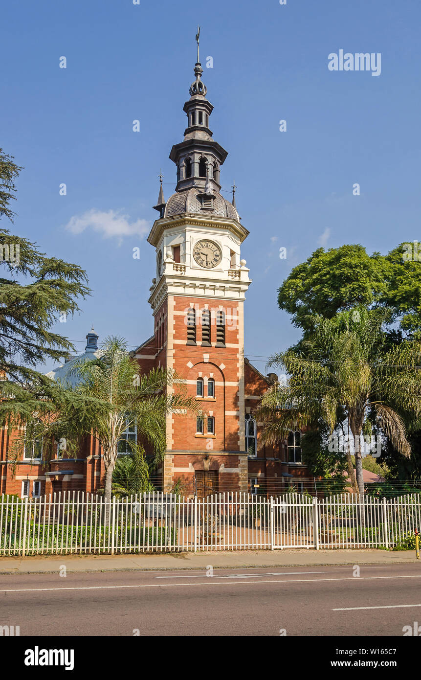 Johannesburg, Sud Africa - 23 Maggio 2019: Gereformeerde Kerk, la più antica chiesa olandese riformata in stile neorinascimentale in tutta da Kruger House. Foto Stock