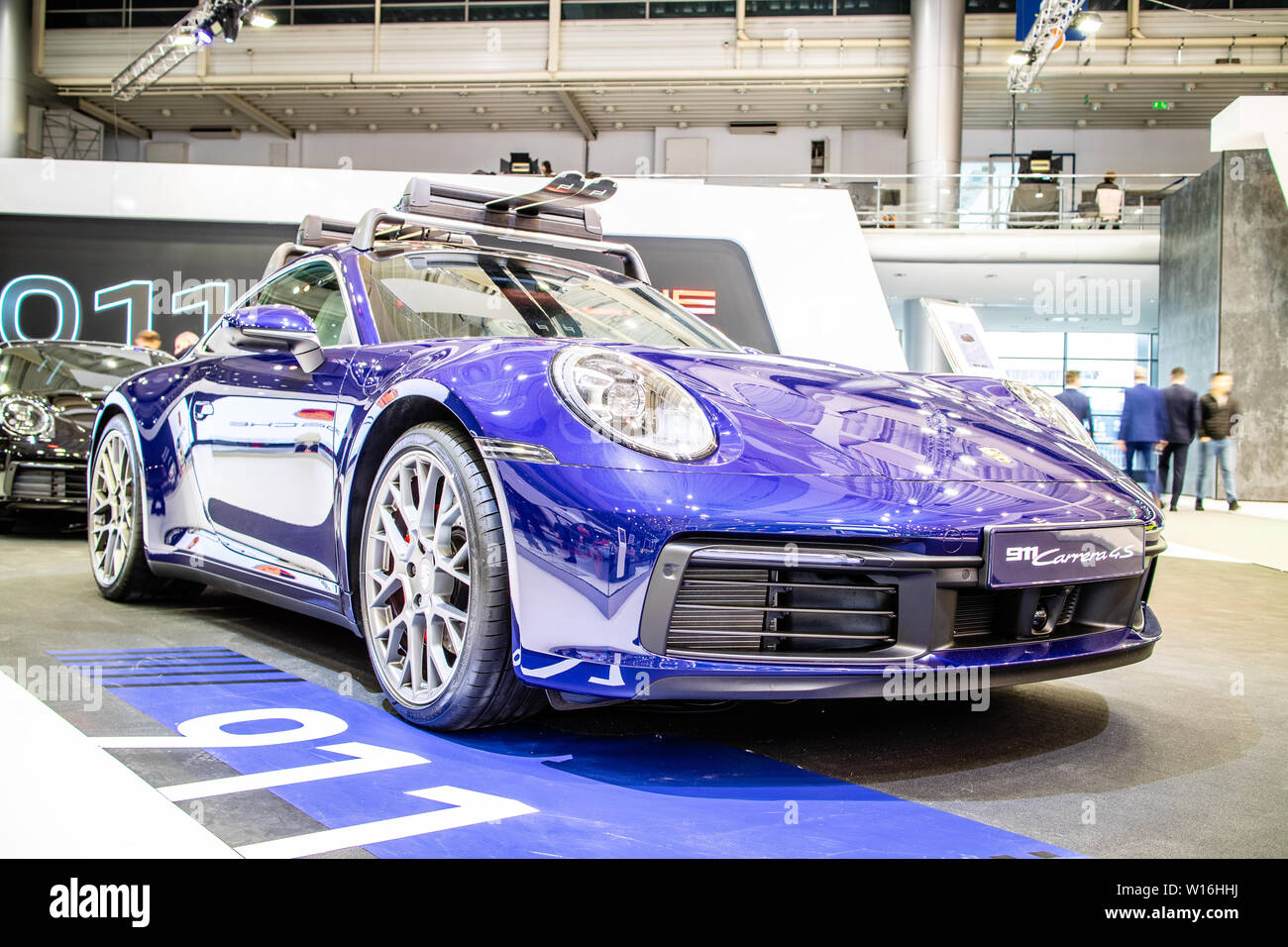 Poznan, Polonia, marzo 2019 tutti i nuovi Porsche 911 Carrera 4S 8a generazione, Poznan International Motor Show, la serie 992 Supersport vettura costruita dalla Porsche Foto Stock