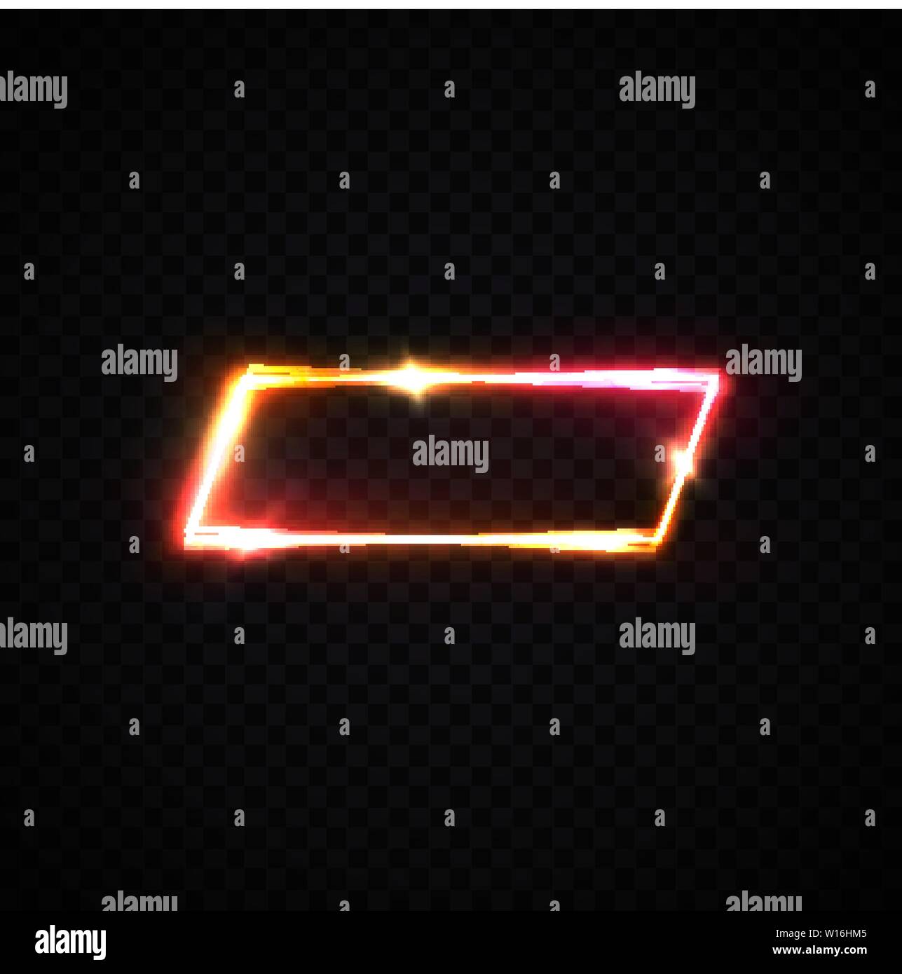 Rettangolo cornice al neon su sfondo trasparente. Illustrazione Vettoriale Rettangolo cornice al neon su sfondo trasparente. Illustrazione Vettoriale
