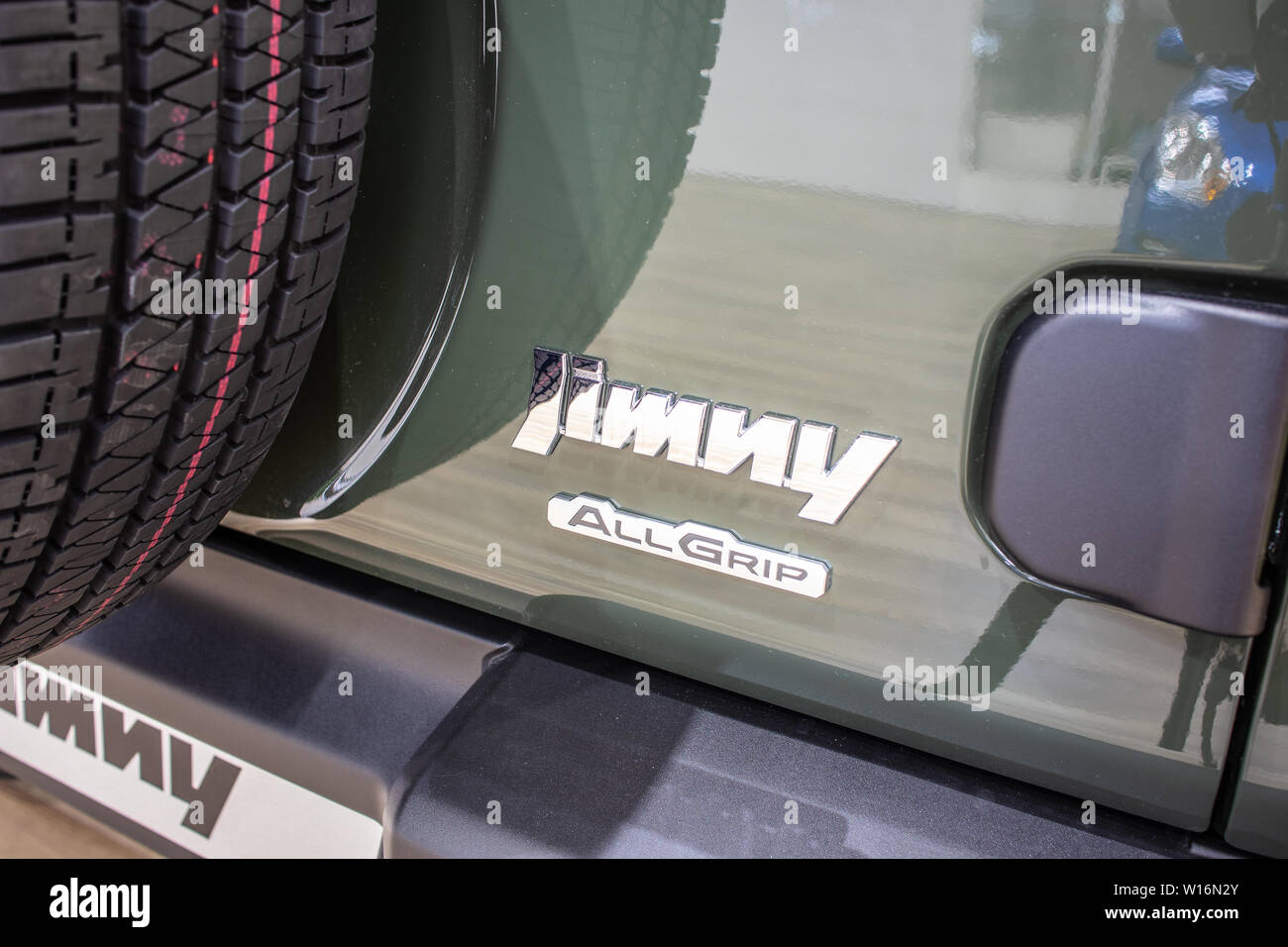 Poznan, Polonia, Marzo 2019: tutte le nuove Suzuki Jimny All-Grip gen 4 Poznan International Motor Show, JB74 Jimny Sierra off-road mini suv realizzato da Suzuki Foto Stock