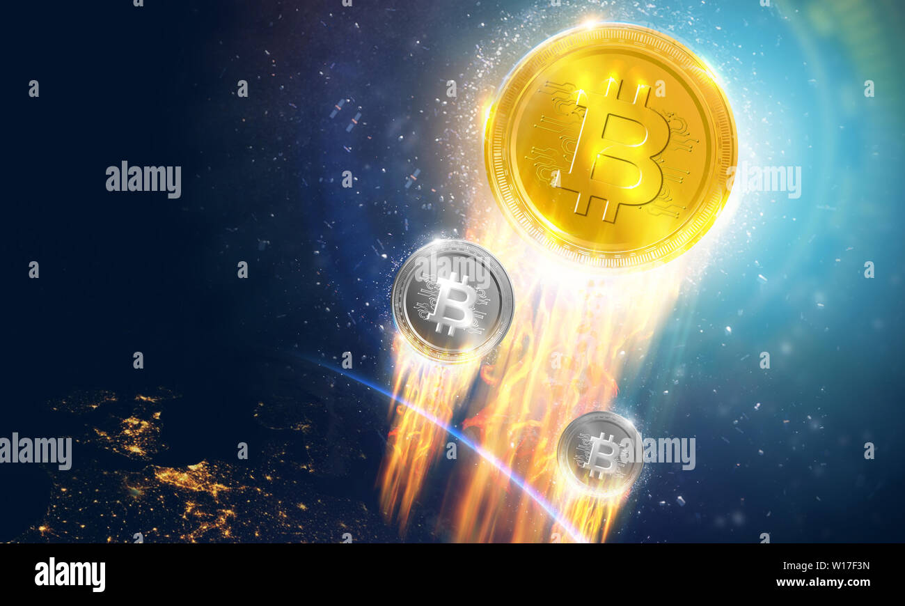 Cripto-moneta, internet Bitcoin denaro virtuale. Valuta la tecnologia Internet Business concetto. Foto Stock