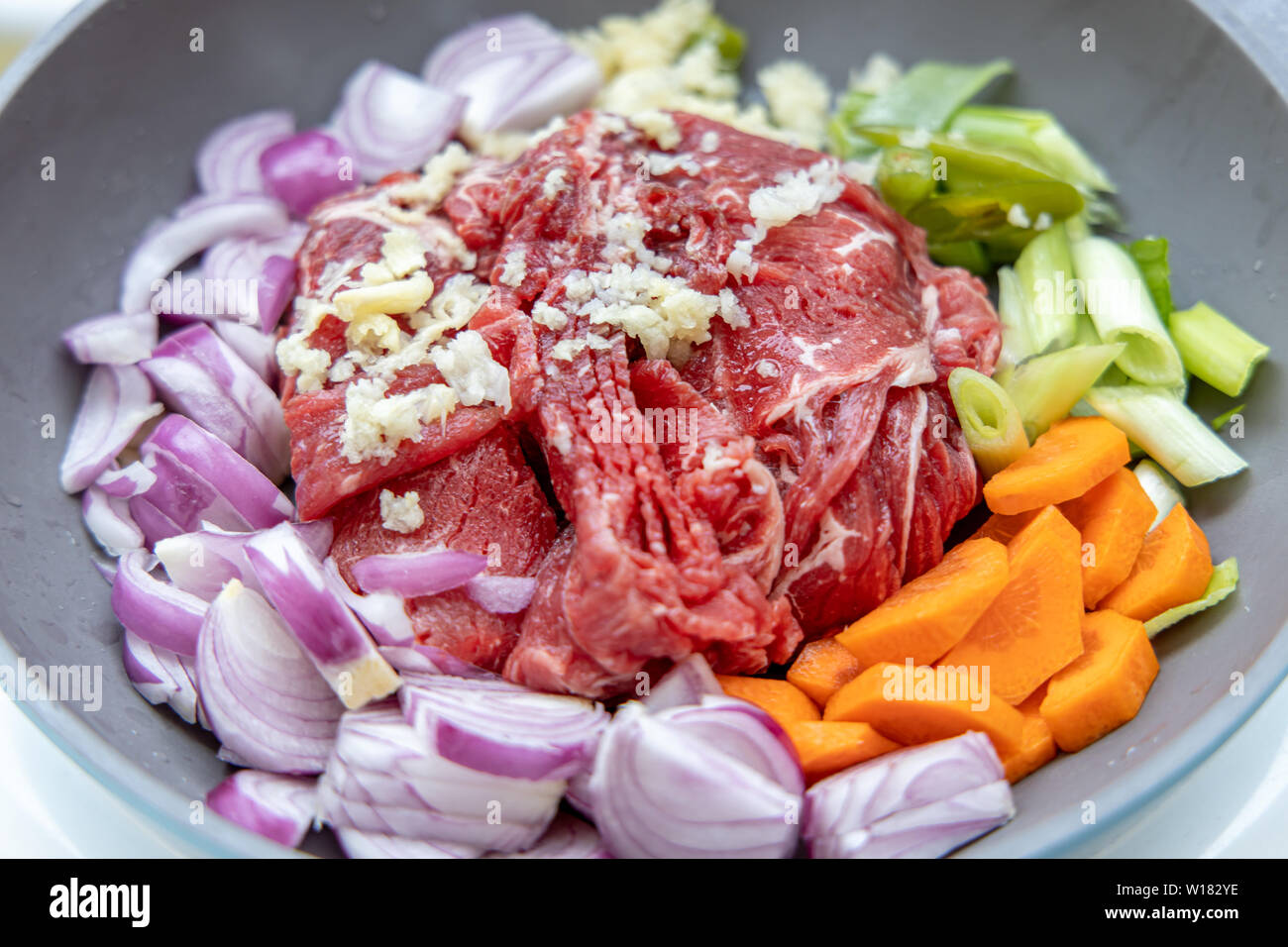 Bulgogi cottura Ingredienti-cibo Coreano Foto Stock