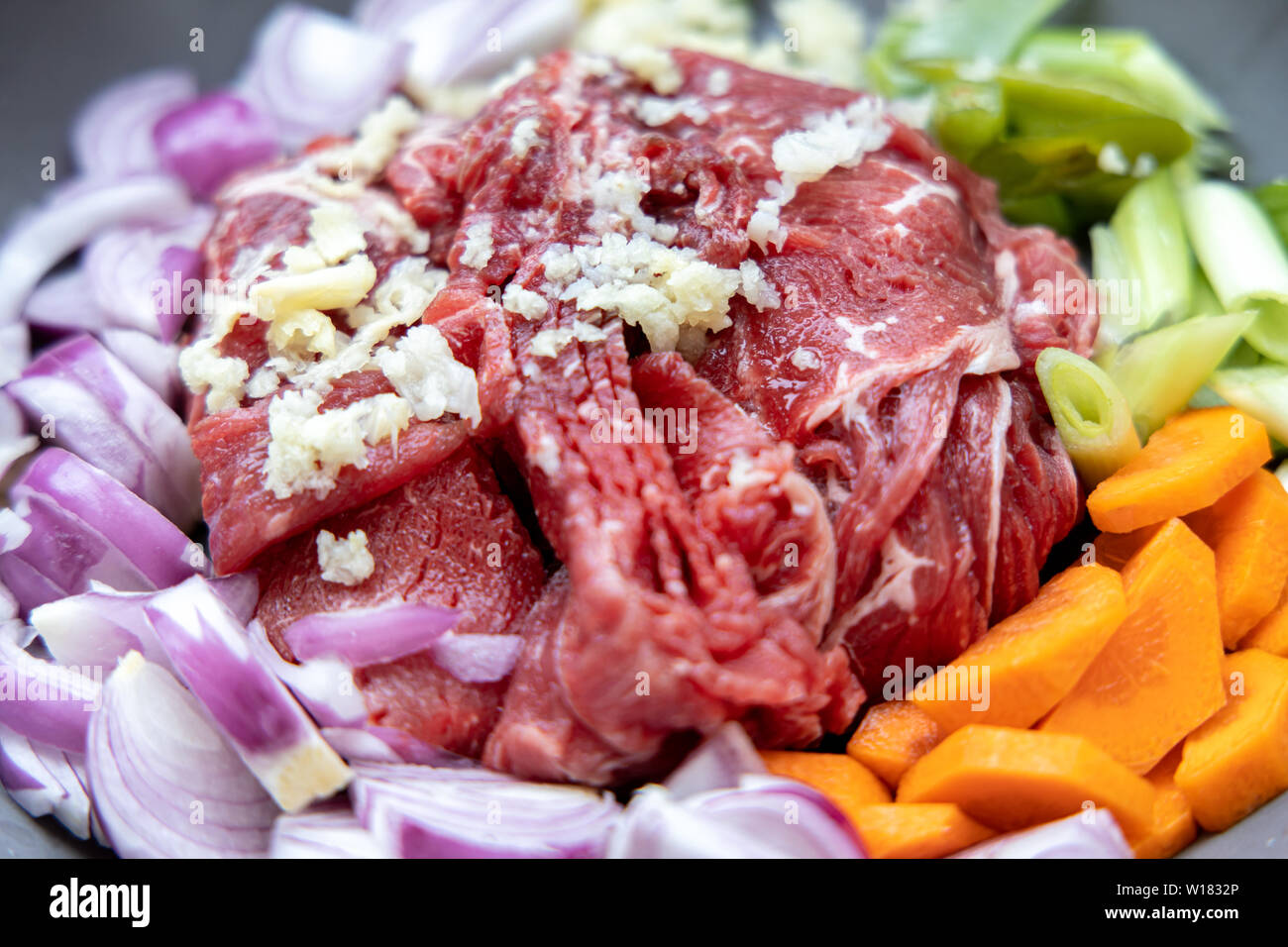 Bulgogi cottura Ingredienti-cibo Coreano Foto Stock