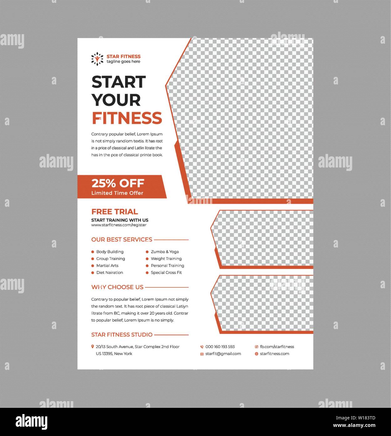 Fitness modello Flyer Illustrazione Vettoriale