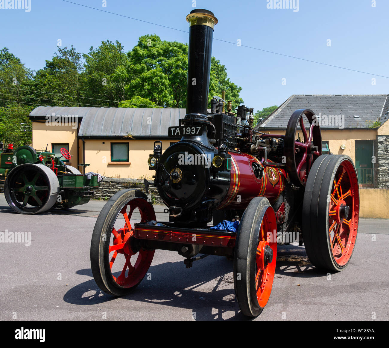 I motori a trazione a vapore all'aperto Foto Stock