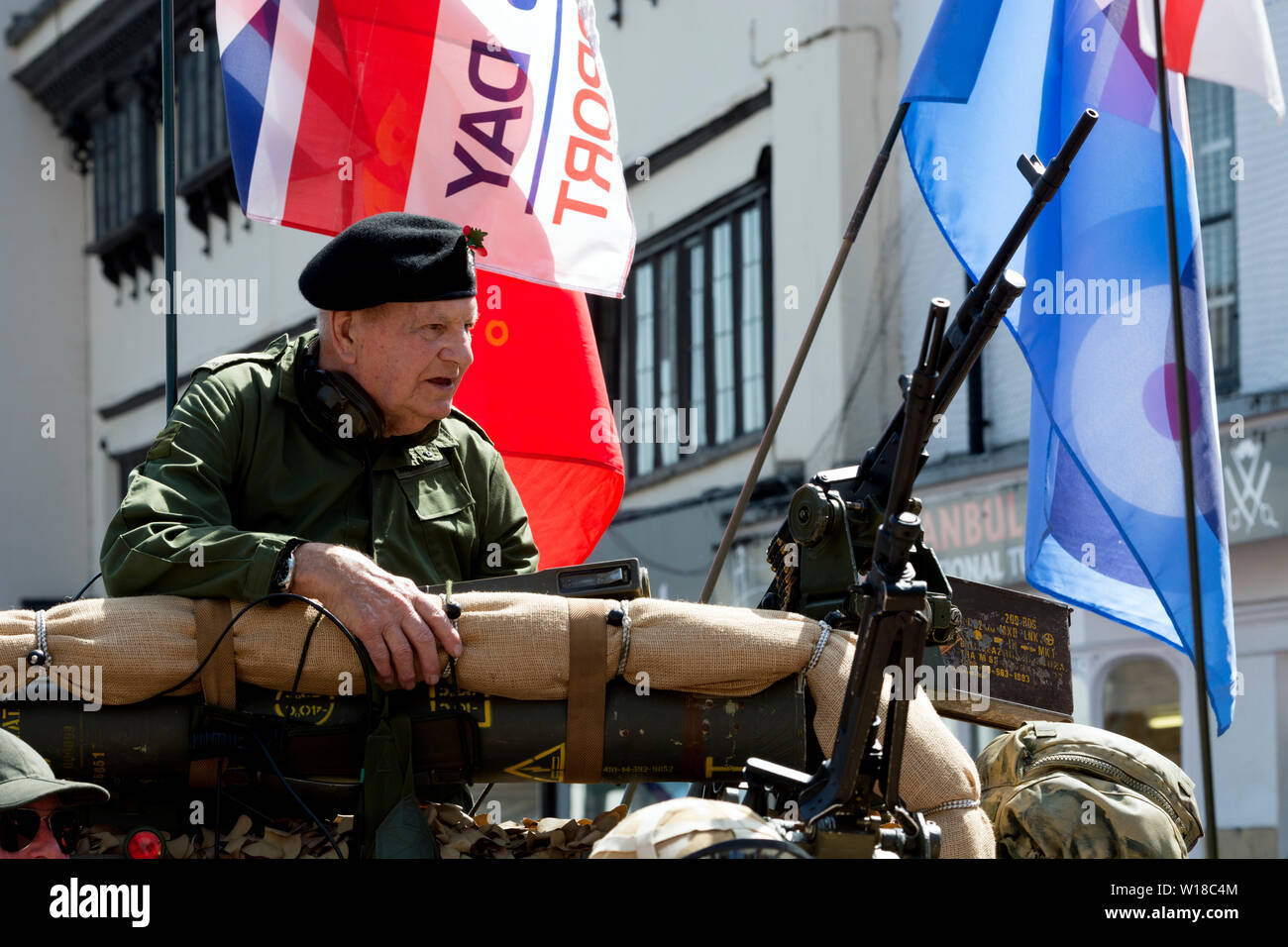 Un veterano sulle forze armate giorno, Banbury, Oxfordshire, England, Regno Unito Foto Stock