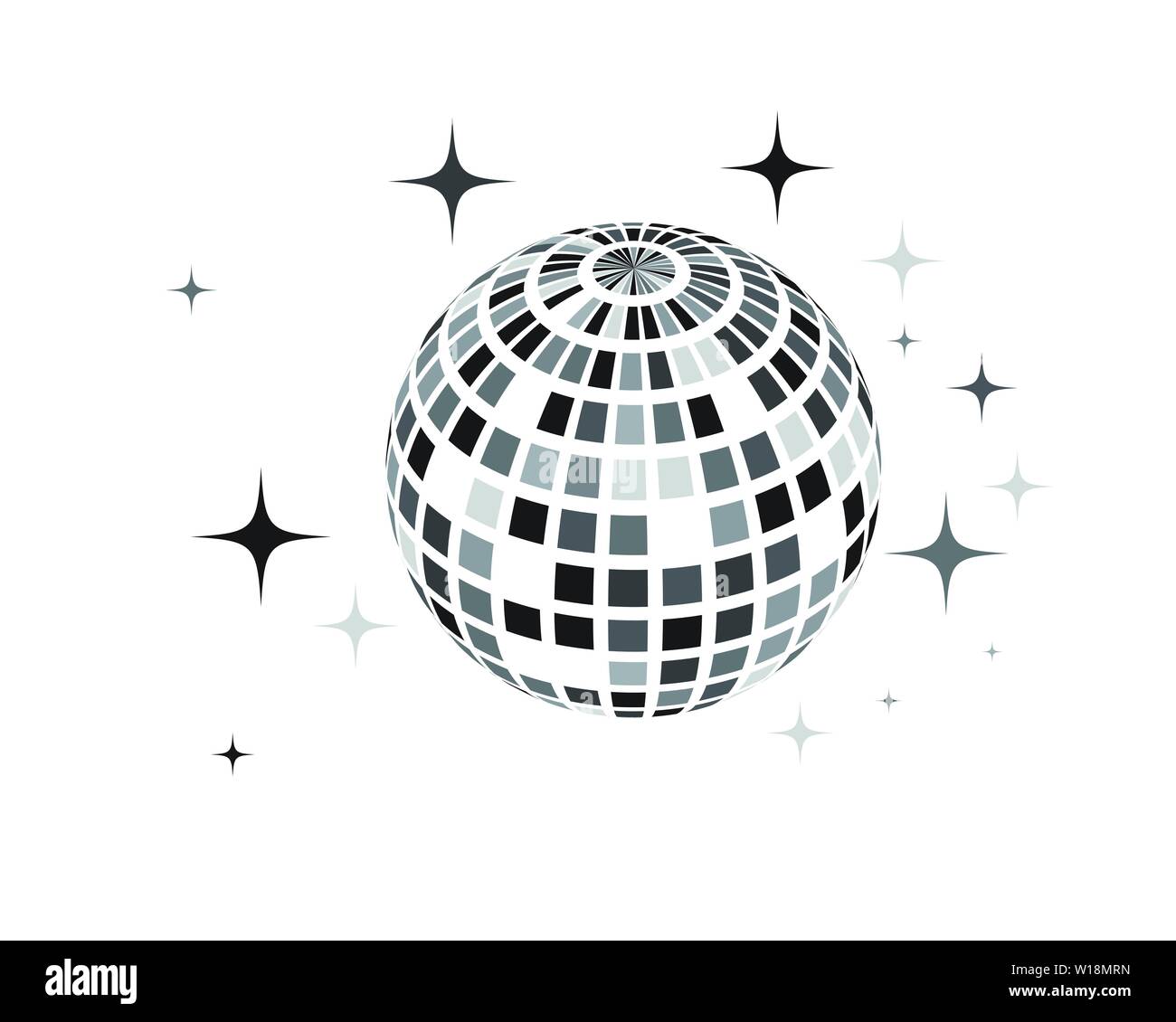 Palla da discoteca icona vettore illustrazione del modello di progettazione  Immagine e Vettoriale - Alamy