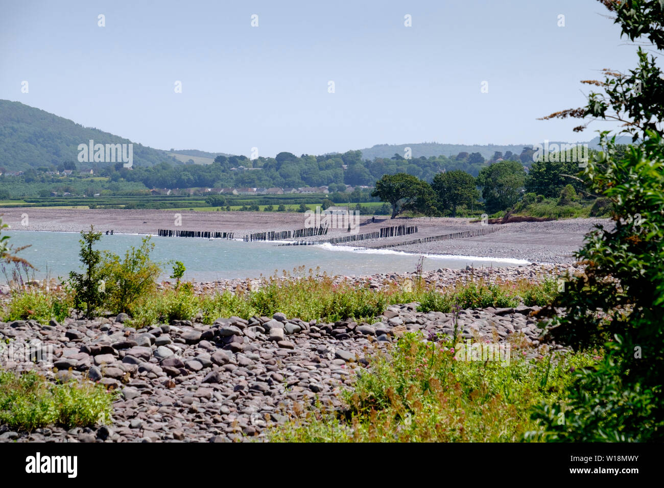 Intorno a Porlock Weir, una piccola costiera nord Somerset village. Regno Unito Foto Stock