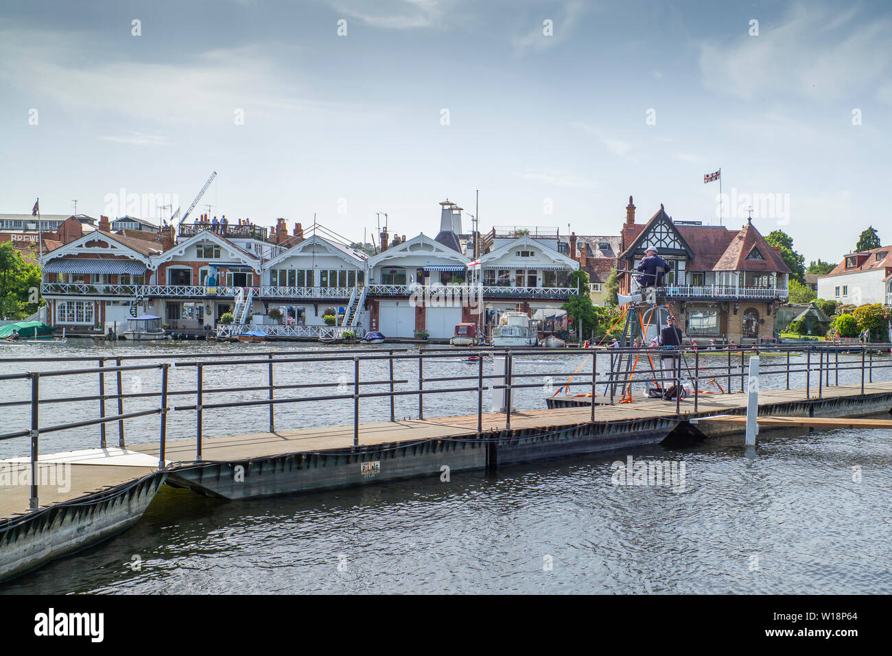 Henley on Thames, Inghilterra, Regno Unito, 28 giugno 2019, Henley Royal Regatta qualificatori, time trial su Henley raggiungere, [© Pietro SPURRIER/Intersport Foto Stock