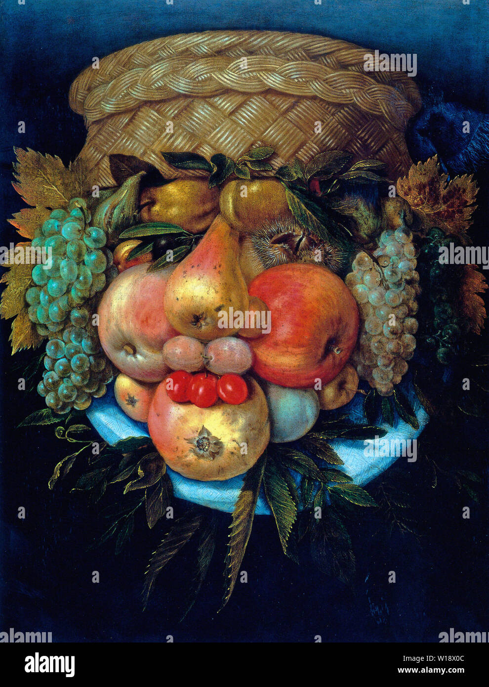 Giuseppe Arcimboldo - Cesto di frutta 1590 Foto Stock