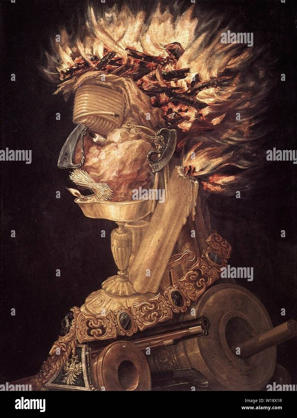 Giuseppe Arcimboldo - Fire 1566 Foto Stock
