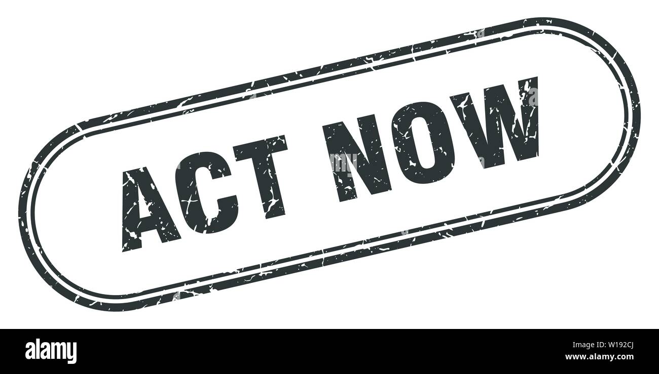 Agire ora timbro. agire ora square grunge segno. agire ora Illustrazione Vettoriale