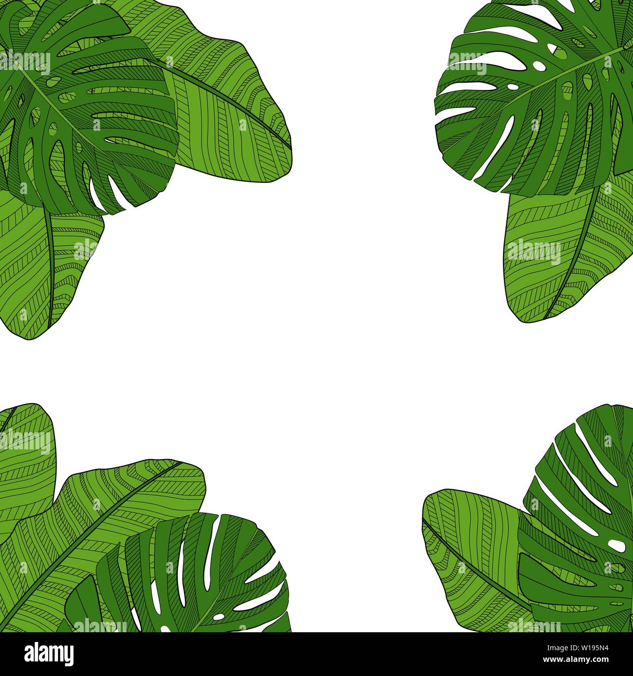 Di foglie di palma vettore illustrazione dello sfondo Illustrazione Vettoriale