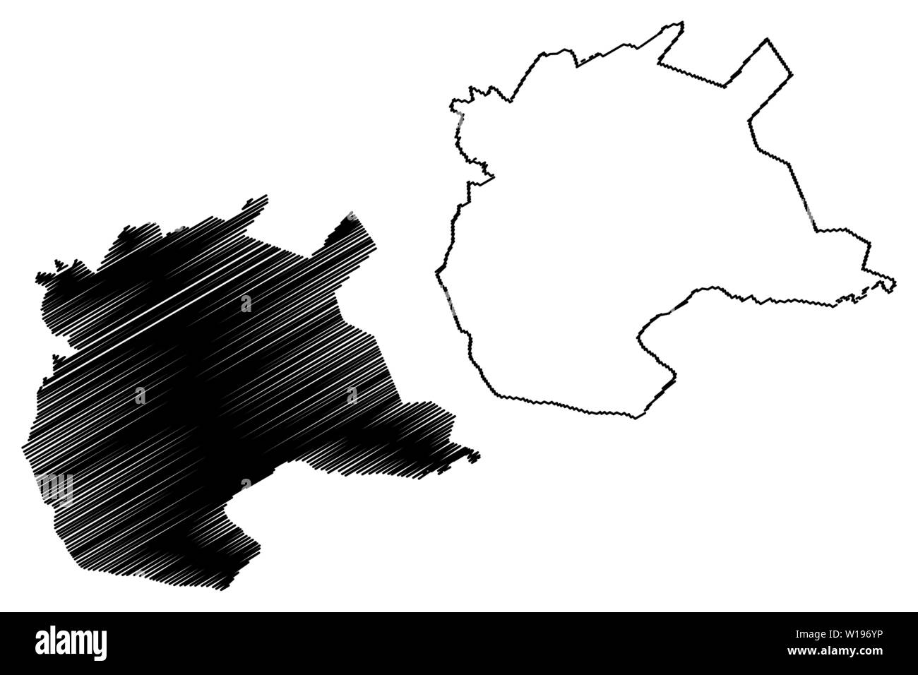 Nur-Sultan città capitale (Repubblica di Kazakistan, regioni del Kazakistan) mappa illustrazione vettoriale, scribble schizzo Nursultan (Astana) mappa Illustrazione Vettoriale