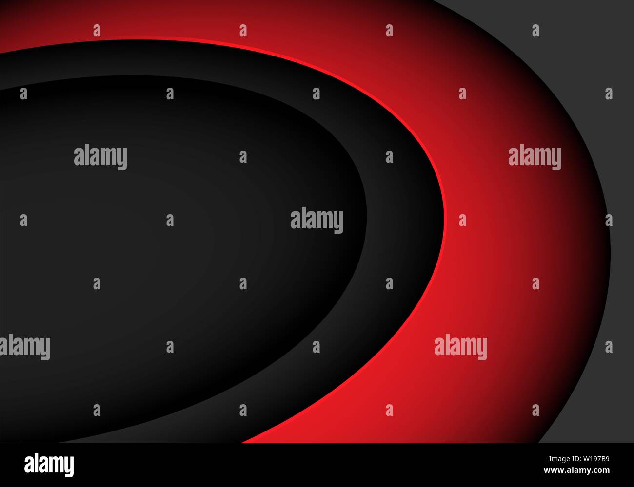 Abstract curva rossa sul grigio con uno spazio vuoto design moderno sfondo futuristico illustrazione vettoriale. Illustrazione Vettoriale