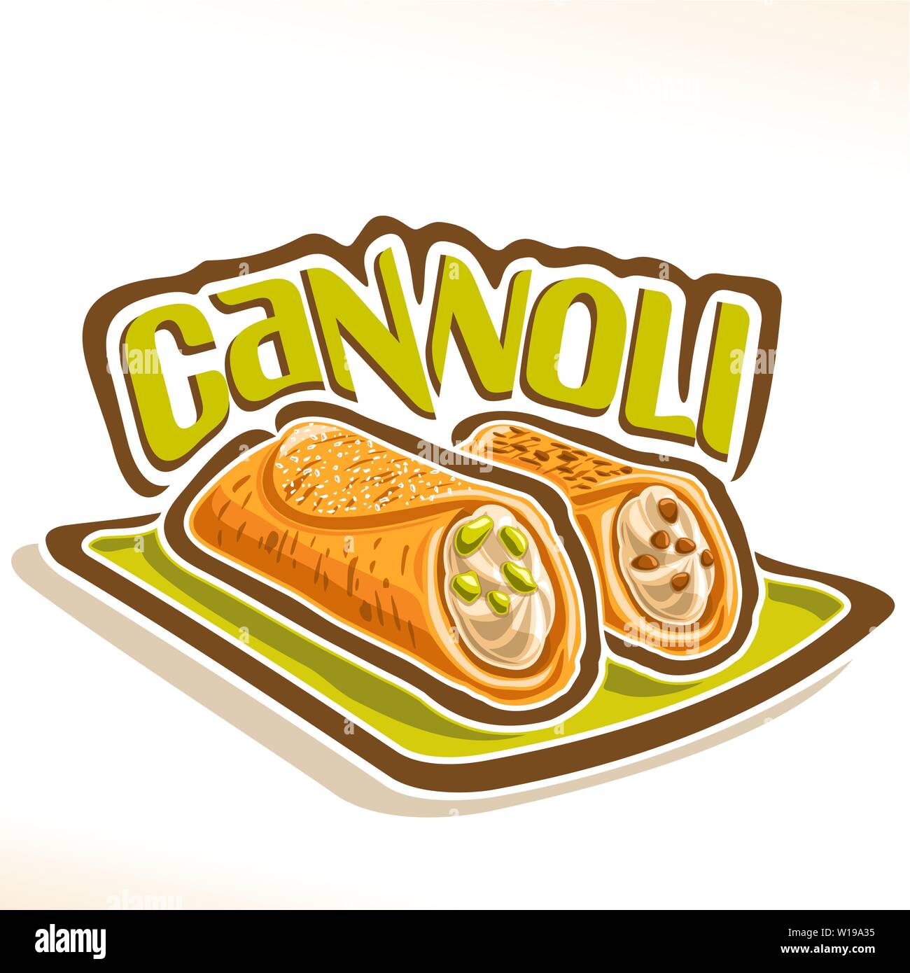 Il logo del vettore per Cannoli Illustrazione Vettoriale