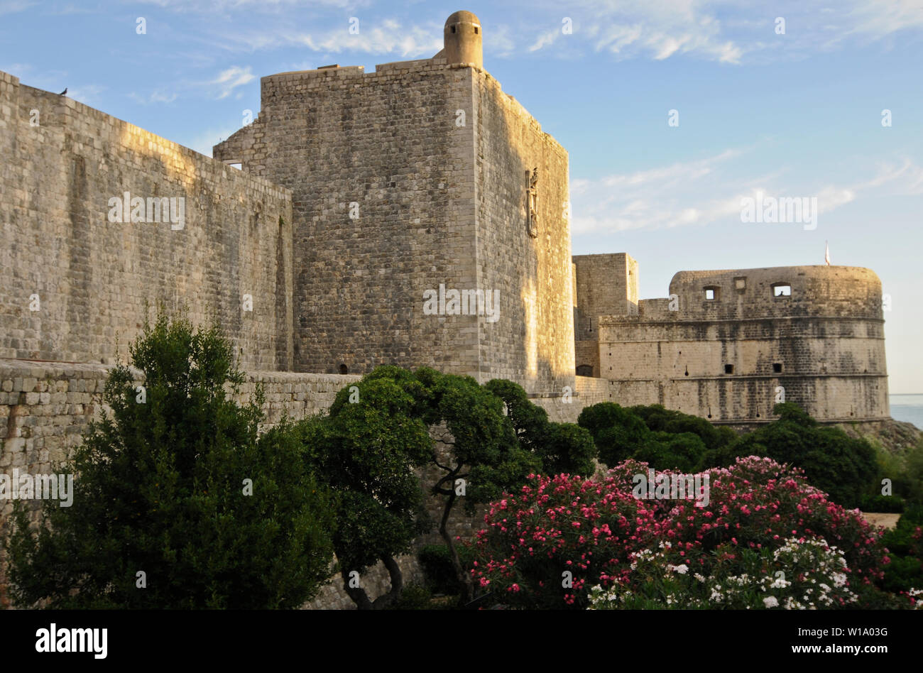 Dubrovnik alle mura della vecchia città, Croazia Foto Stock