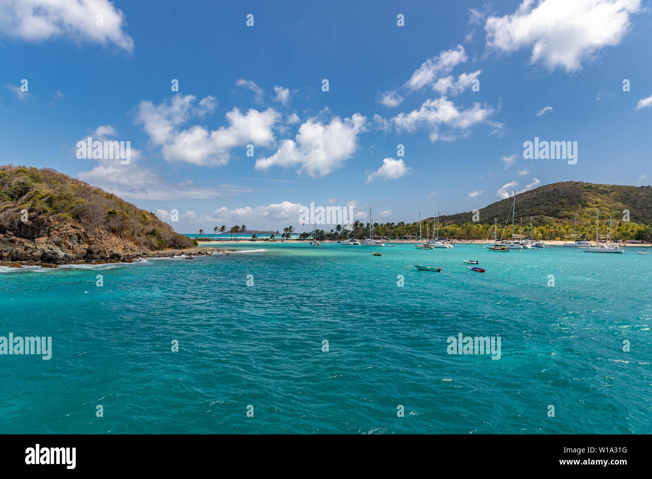 Saint Vincent e Grenadine, Mayreau, Salt Whistle Bay Foto Stock