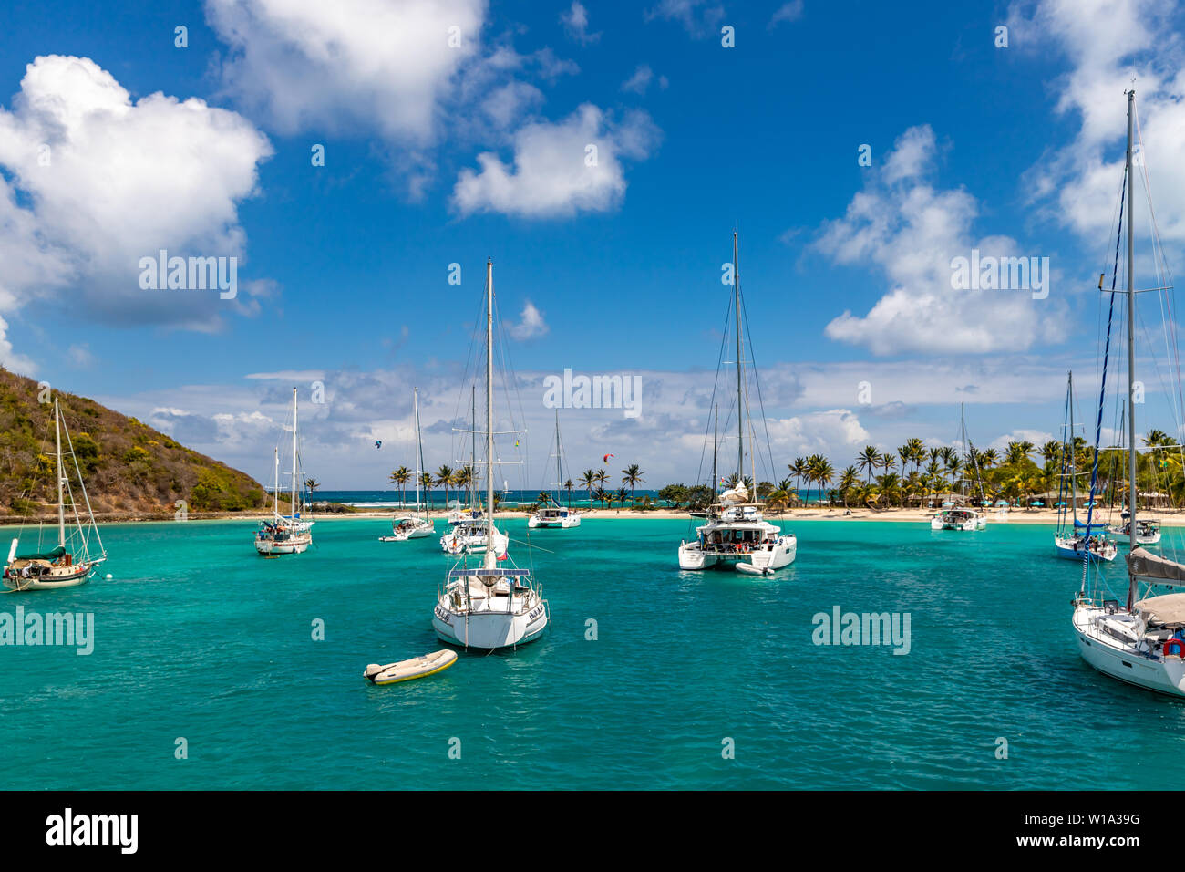Saint Vincent e Grenadine, Mayreau, Salt Whistle Bay Foto Stock