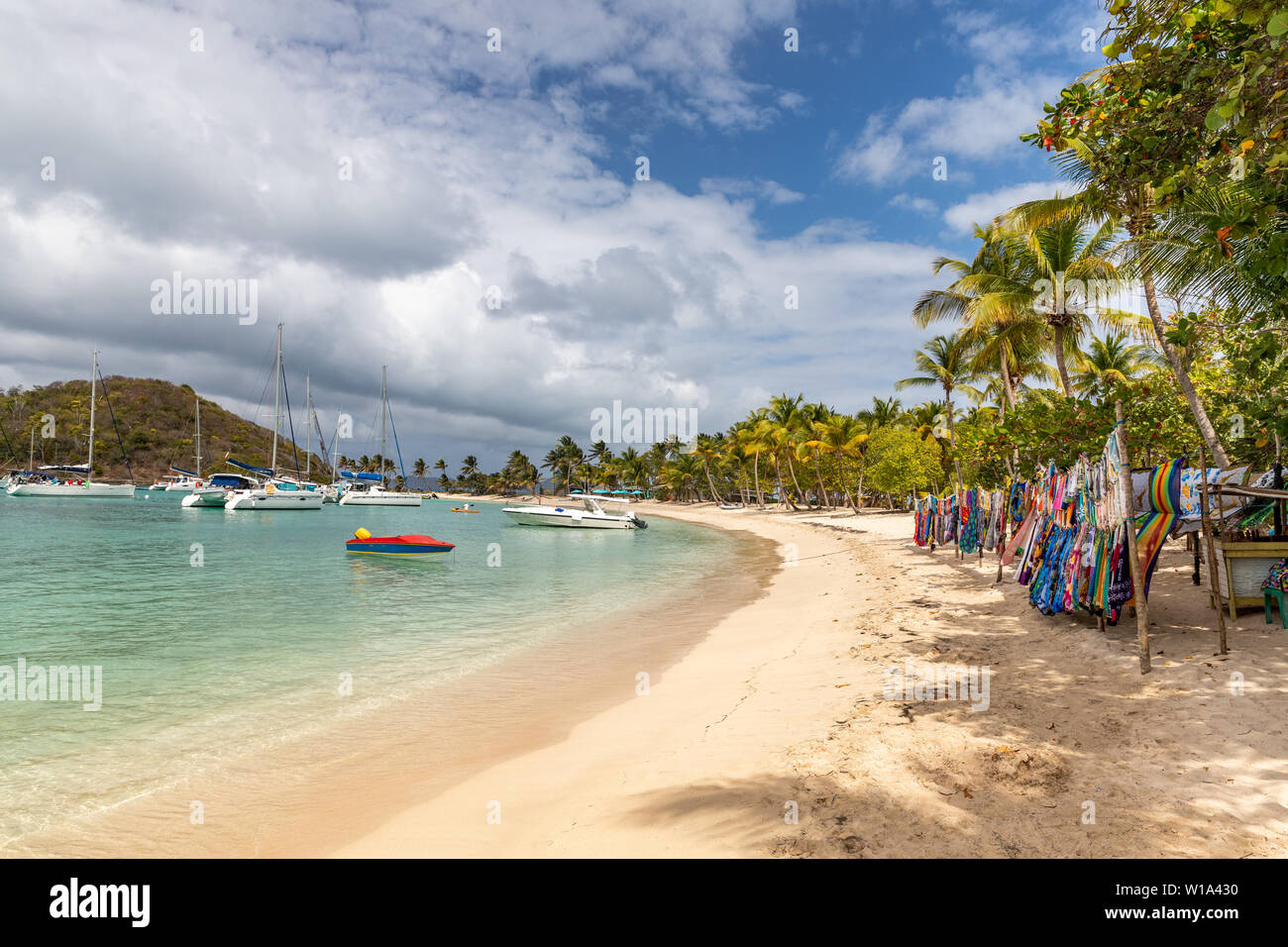 Saint Vincent e Grenadine, Mayreau, Salt Whistle Bay Foto Stock