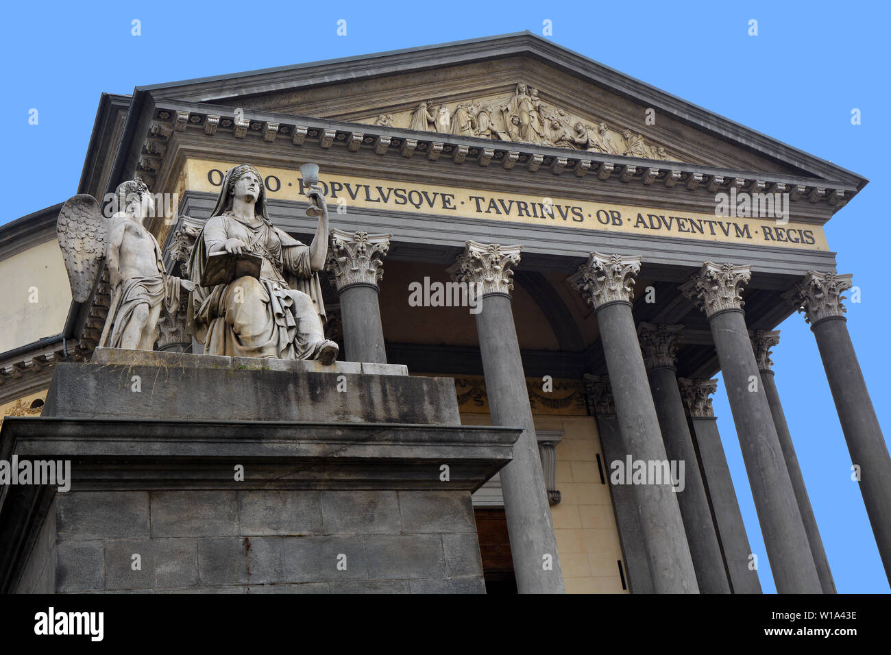 Torino Piemonte/Italia -04/20/2019- Torino neoclassica Chiesa della Gran Madre di Dio. Foto Stock