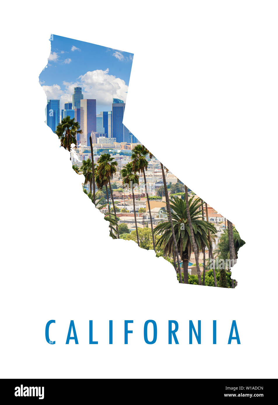 Los Angeles foto all'interno della mappa della California Foto Stock
