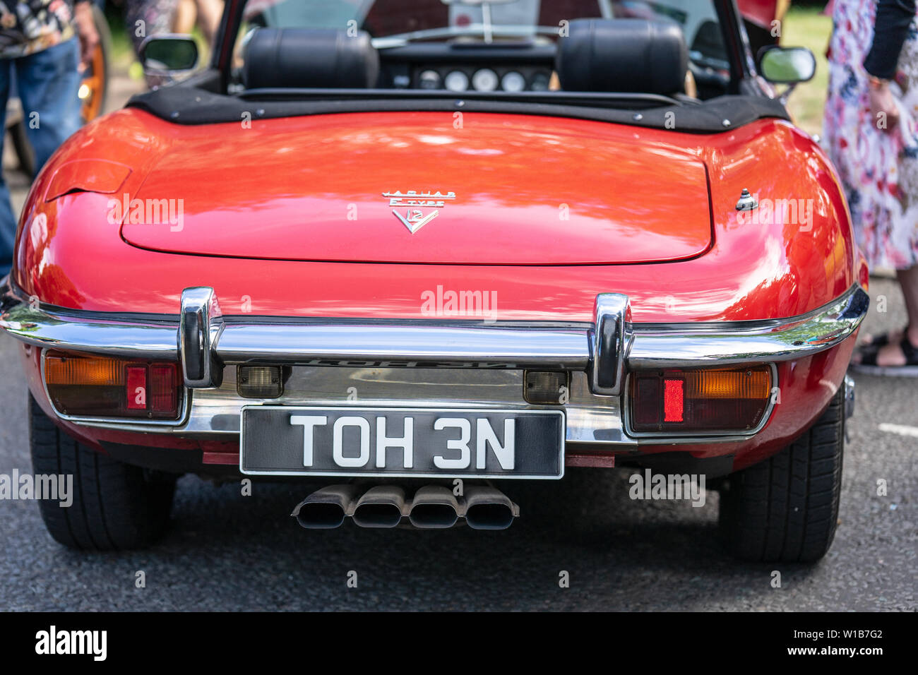 Bedford, Bedfordshire, Regno Unito. Il 2 giugno 2019. La Jaguar E-Type o la Jaguar XK-E per il mercato nord americano Foto Stock