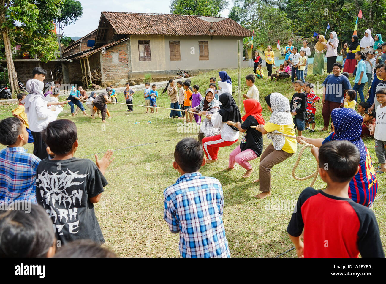 Indonesian celebra il giorno di indipendenza a Purworejo, Indonesia Foto Stock