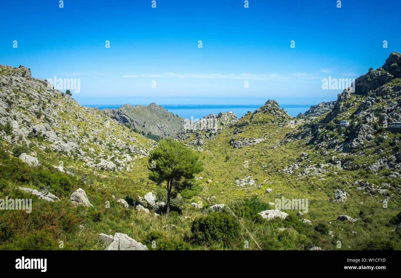 Unità spettacolari attraverso Serra de Tramuntana su Mallorca Foto Stock