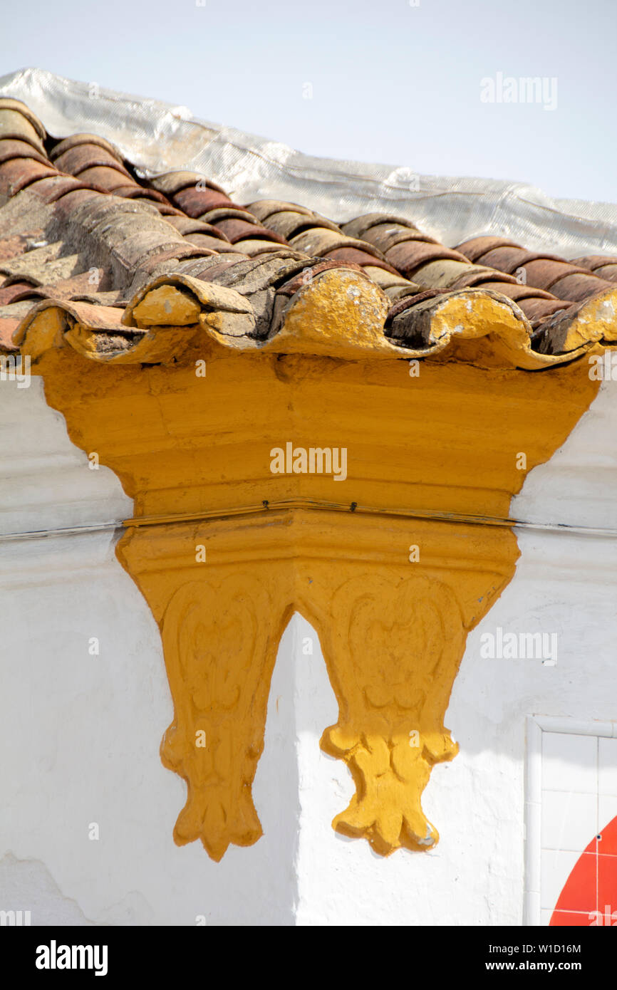 Vista ravvicinata del tipico portoghese angoli artistica degli edifici. Foto Stock