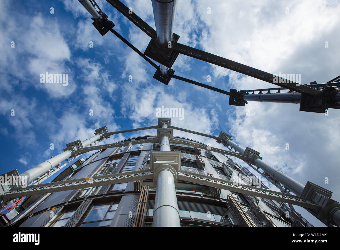 Parco Gasholders vicino a St Pancras, London, Regno Unito Foto Stock