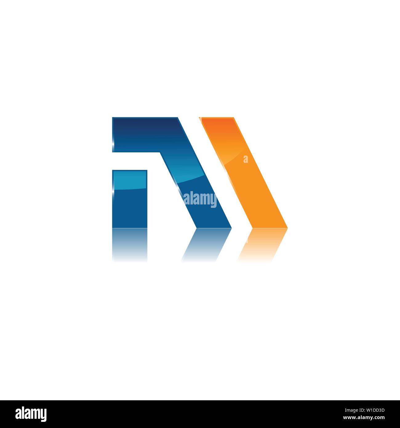La lettera M logo illustrazione vettoriale modello stile lucido logo, lettera M trend vettore logo Illustrazione Vettoriale