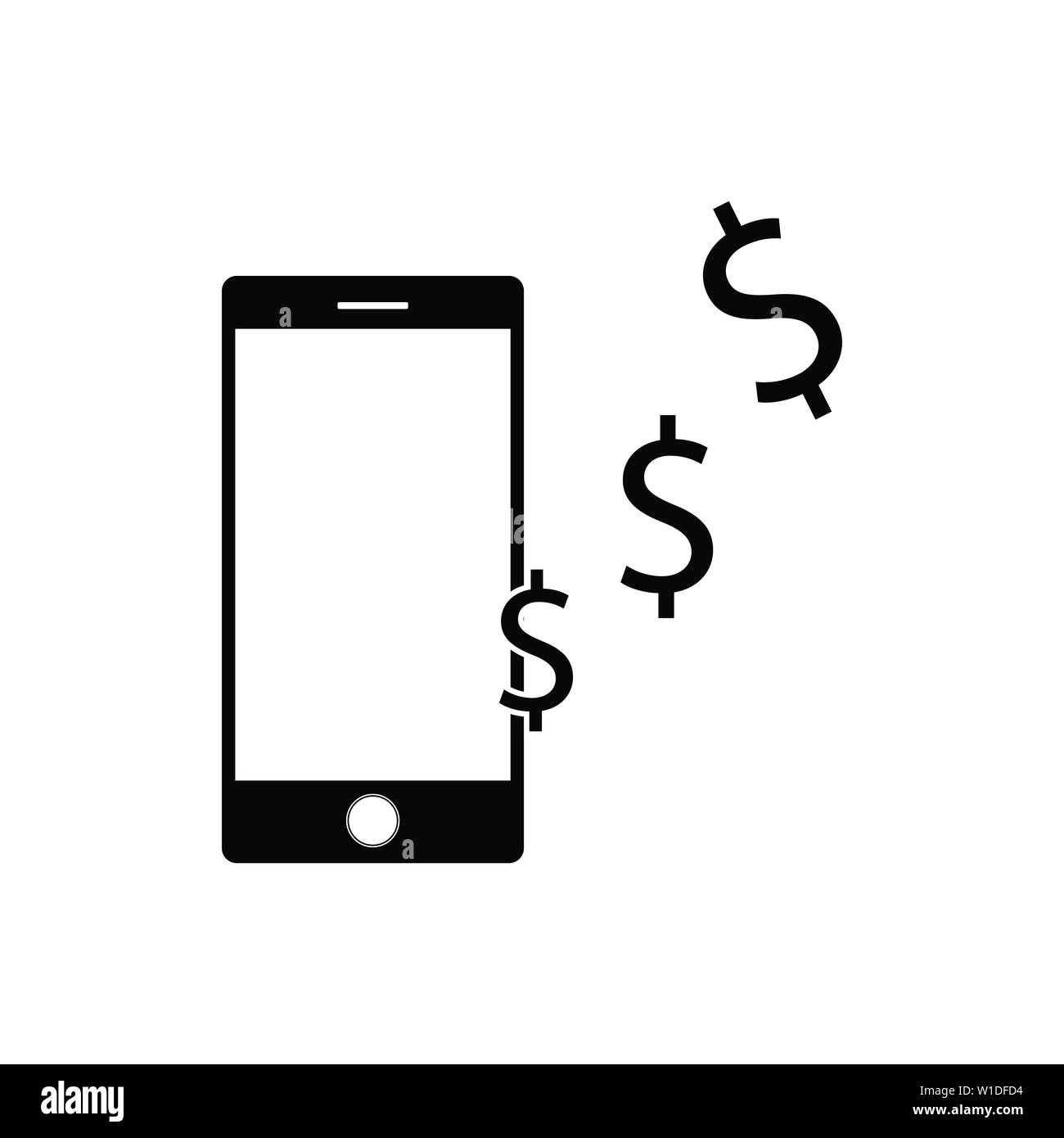 Pagamento mobile isolato set illustrazione vettoriale di tipo piatto per il web Illustrazione Vettoriale
