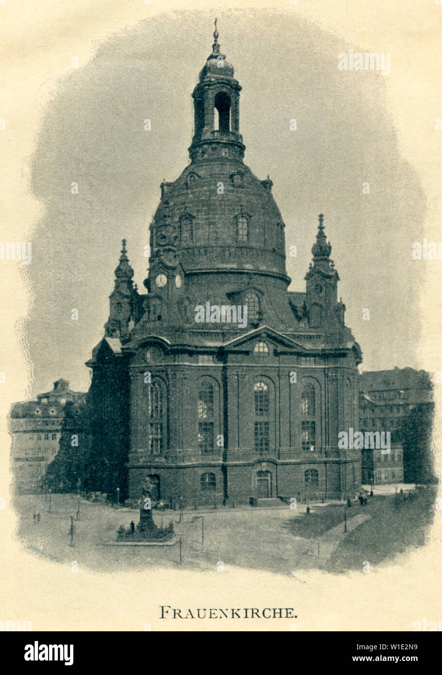 Europa, Deutschland, Sachsen, Dresda, die Frauenkirche , Motiv aus : ' Erinnerung an Dresden ' , von Hotel Stadt Berlin - Otto Weber, Verlag Hermann Foto Stock