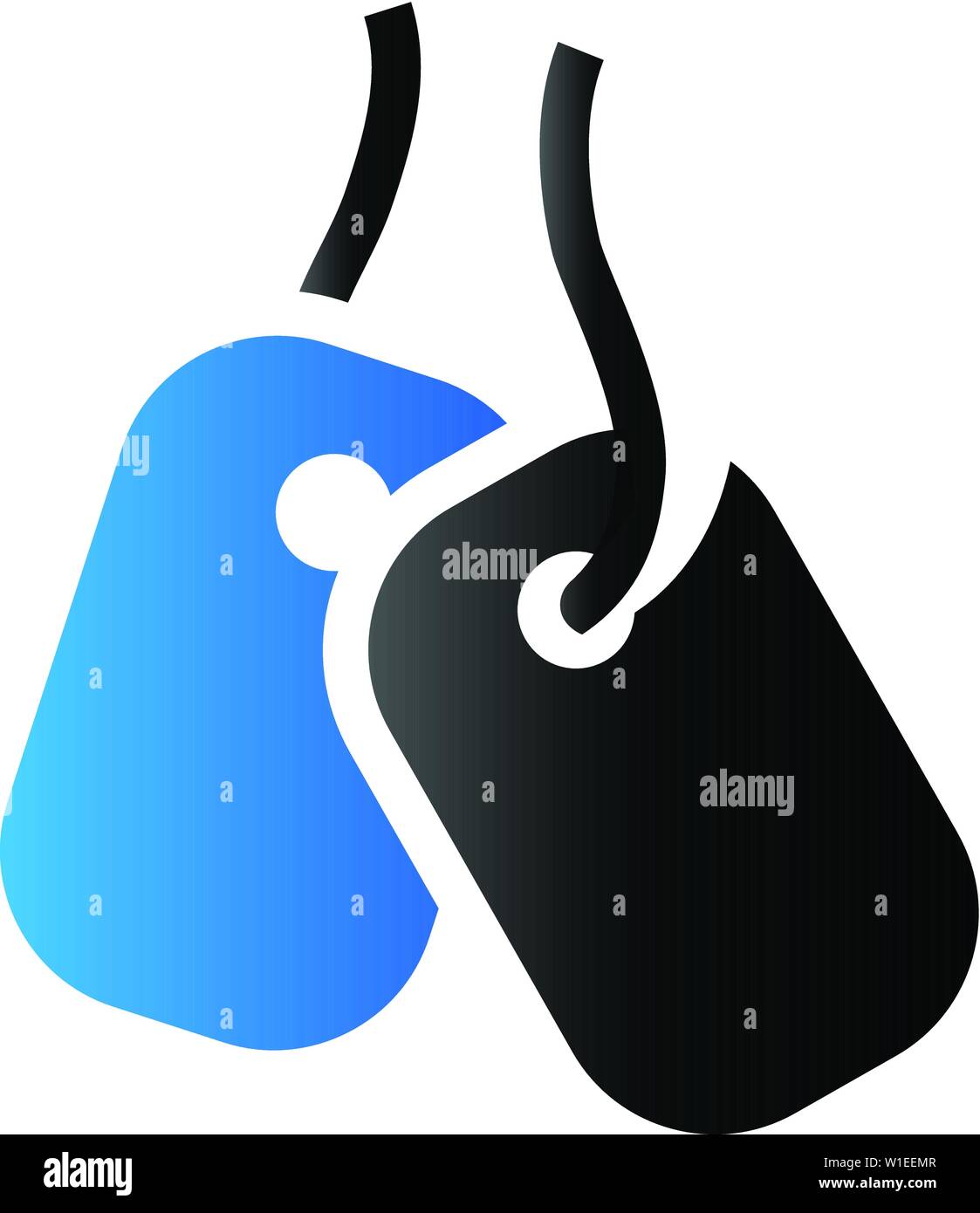 Dog tag icona nel duo tono di colore. Militare del sistema di identificazione Illustrazione Vettoriale