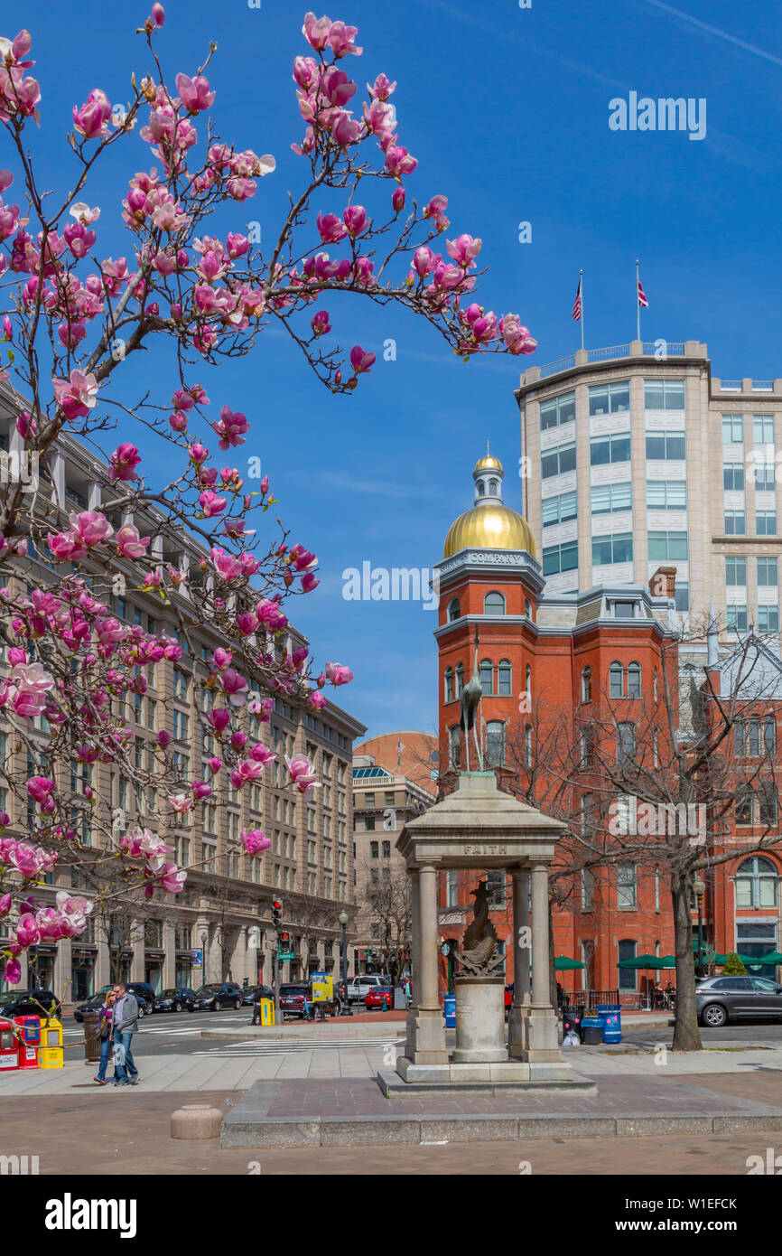 Vista di John Marshall Park in Pennsylvania Avenue, Washington D.C., Stati Uniti d'America, America del Nord Foto Stock