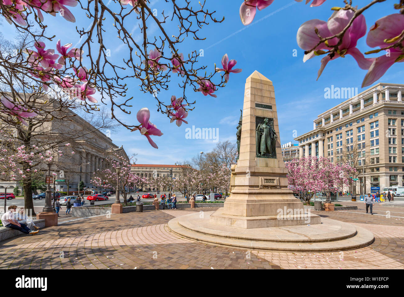 Vista di John Marshall Park in Pennsylvania Avenue, Washington D.C., Stati Uniti d'America, America del Nord Foto Stock