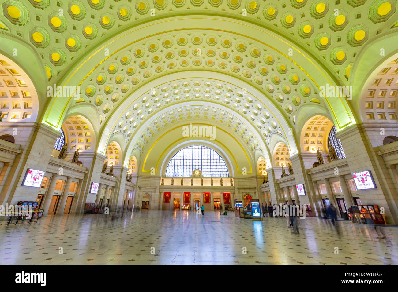 Vista interna della Union Station, Washington D.C., Stati Uniti d'America, America del Nord Foto Stock