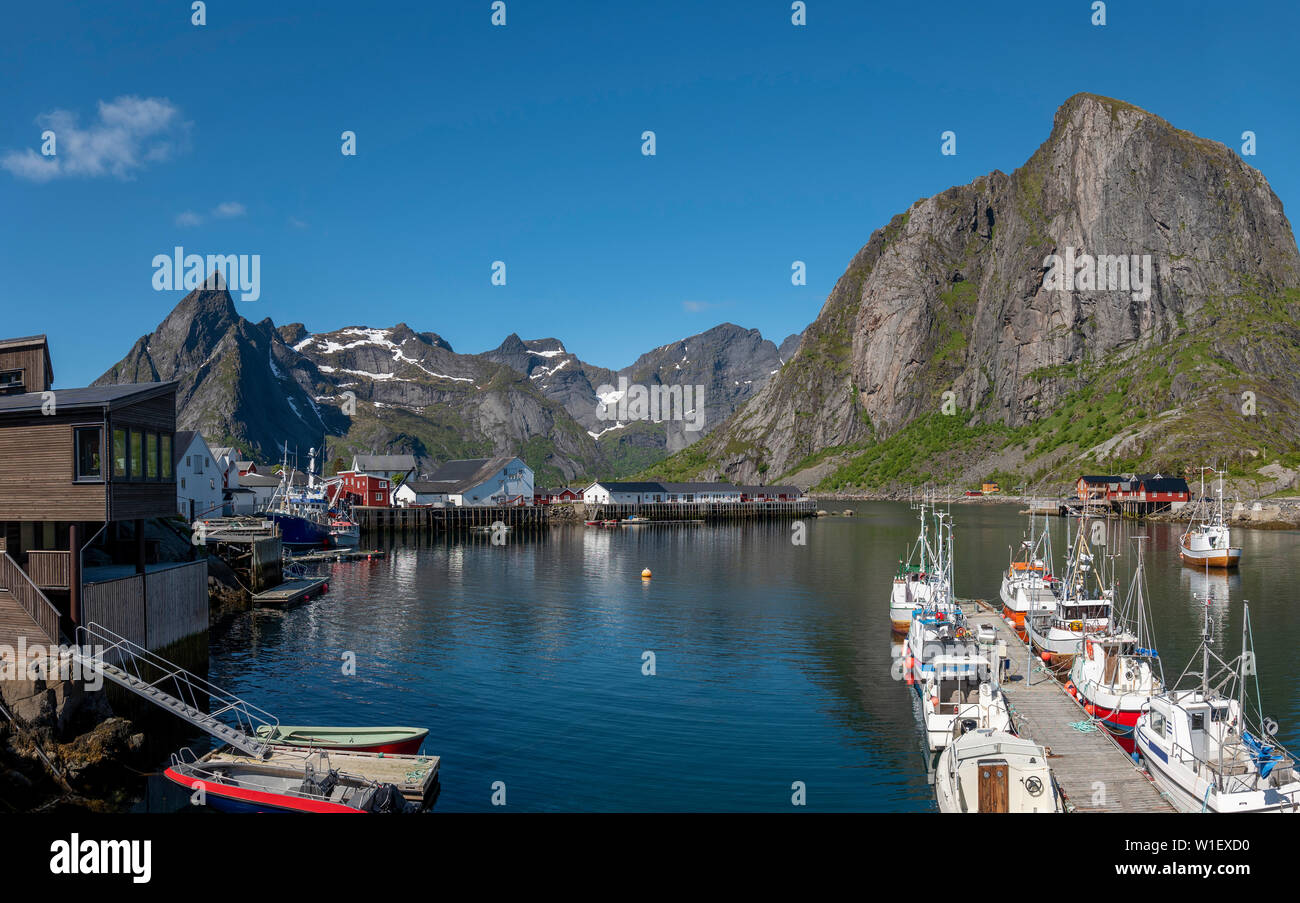 Hamnoy Harbour, Isole Lofoten,Norvegia. Foto Stock