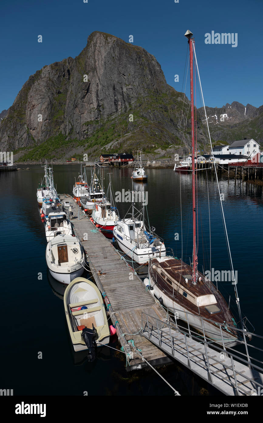 Hamnoy Harbour, Isole Lofoten,Norvegia. Foto Stock