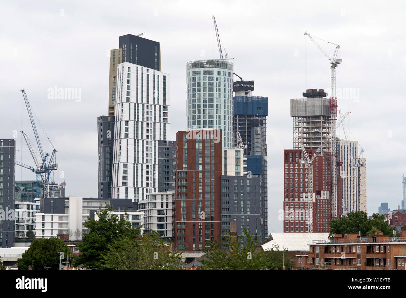 Nine Elms rigenerazione nella zona sud di Londra. Giugno 26, 2019 Foto Stock