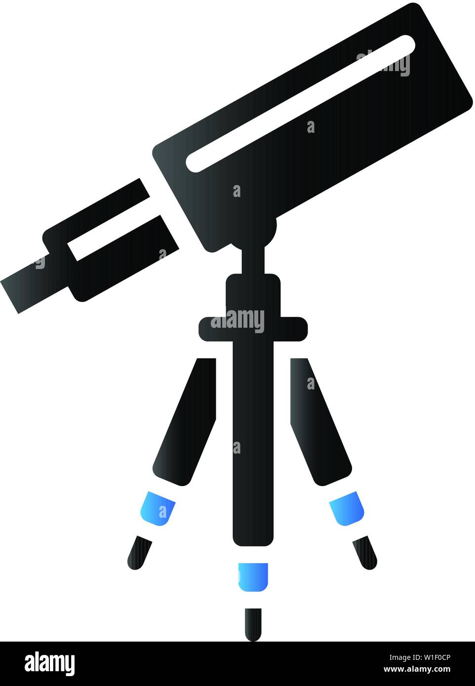 Icona del telescopio in duo tono di colore. Spazio stelle constellation Illustrazione Vettoriale