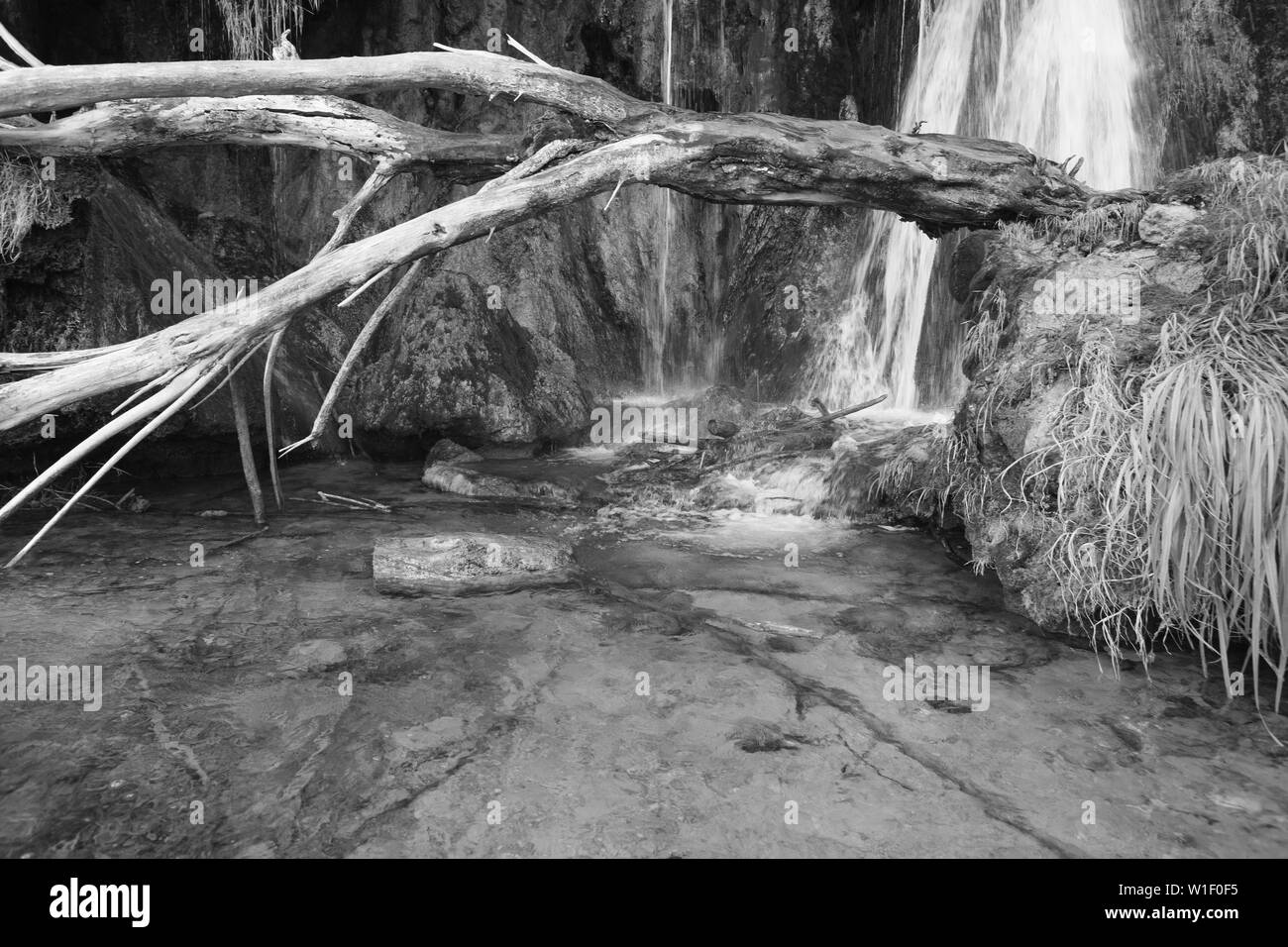 Cascata sui Laghi di Plitvice, Croazia. Foto Stock