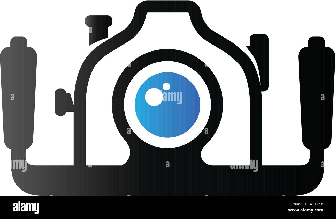 Fotocamera Subacquea icona nel duo tono di colore. Fotografia di acqua di mare Illustrazione Vettoriale