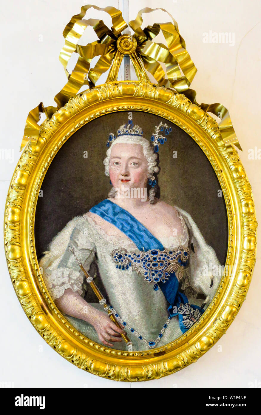 Luigi Alessandro,Valadier Cocchi, Micromosaic ritratto di imperatrice Elisabetta Petrovna, ritratto dipinto, 1750 Foto Stock