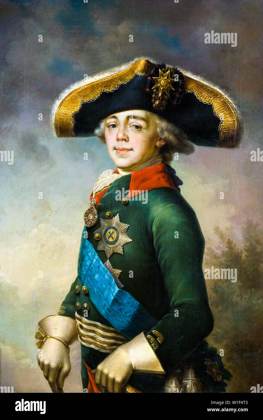 Vladimir Borovikovsky, Paolo I, imperatore di Russia, 1754-1801, ritratto dipinto, 1796 Foto Stock