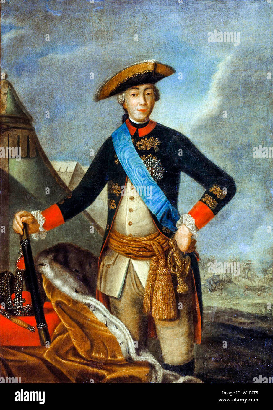 Fyodor Rokotov, imperatore Pietro III di Russia, 1728-1762, ritratto dipinto, 1762 Foto Stock