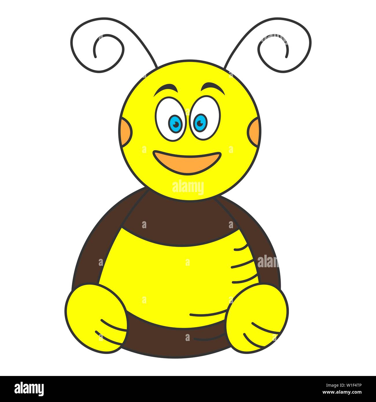 Cartoon bumblebee seduta sul pavimento. Il colore di disegno. Illustrazione Vettoriale Illustrazione Vettoriale