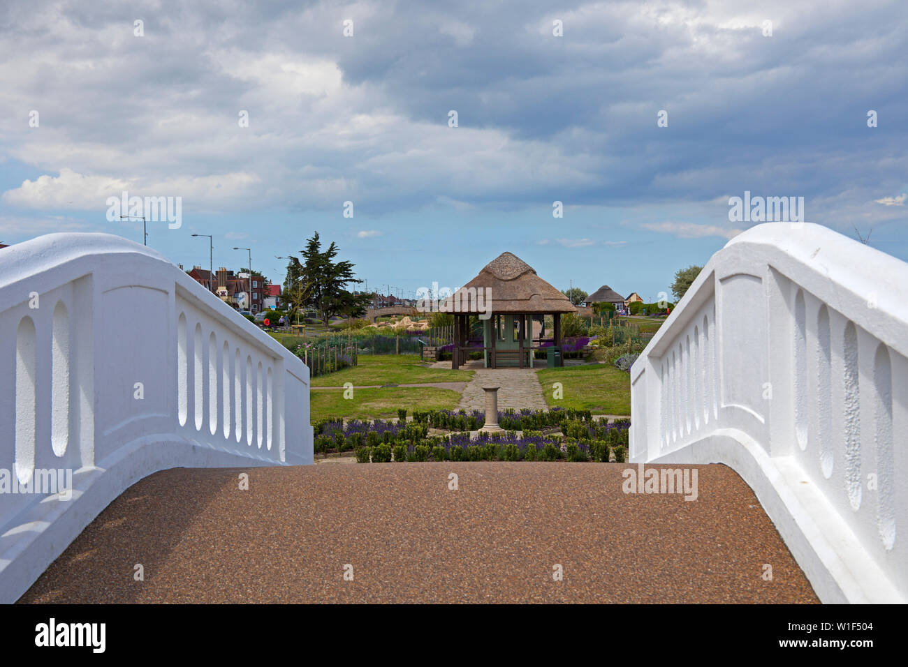 Great Yarmouth idrovie veneziano attrazione, giardini e acqua feaures, Norfolk, Inghilterra, Regno Unito Foto Stock